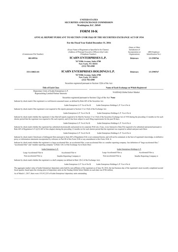 Thumbnail Icahn Enterprises
 10-K Annual Report 