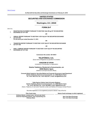 Thumbnail Telefónica 20-F Annual Report 2018