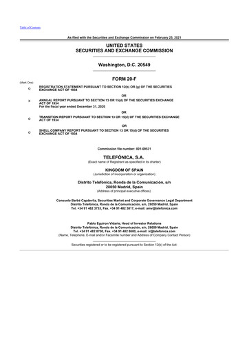 Thumbnail Telefónica 20-F Annual Report 2020