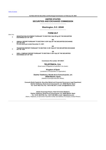 Thumbnail Telefónica 20-F Annual Report 2021