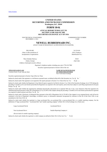 Thumbnail Newell Brands
 10-K Annual Report 2014