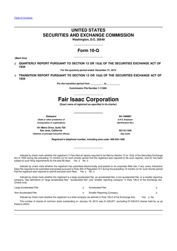 Thumbnail Fair Isaac (FICO) 10-Q Quarterly Report FY2015 