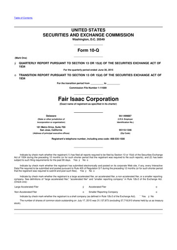 Thumbnail Fair Isaac (FICO) 10-Q Quarterly Report FY2015 