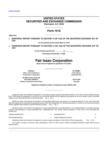 Thumbnail Fair Isaac (FICO) 10-Q Quarterly Report FY2016 