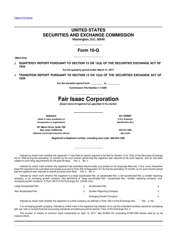 Thumbnail Fair Isaac (FICO) 10-Q Quarterly Report FY2017 