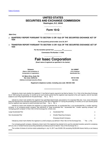 Thumbnail Fair Isaac (FICO) 10-Q Quarterly Report FY2017 
