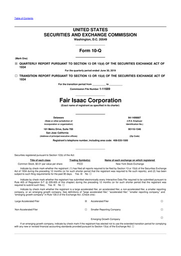 Thumbnail Fair Isaac (FICO) 10-Q Quarterly Report FY2019 