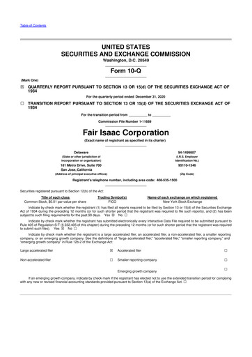 Thumbnail Fair Isaac (FICO) 10-Q Quarterly Report FY2021 