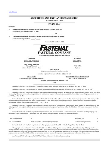 Thumbnail Fastenal 10-K Annual Report 2013