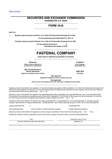 Thumbnail Fastenal 10-Q Quarterly Report FY2014 