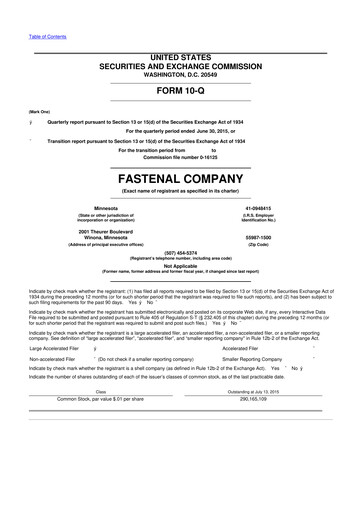 Thumbnail Fastenal 10-Q Quarterly Report FY2015 