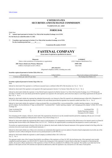 Thumbnail Fastenal 10-K Annual Report 2022