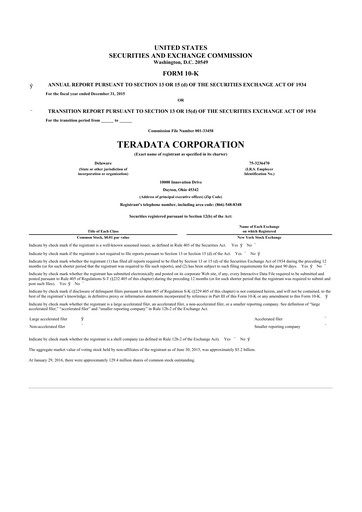 Miniature Teradata 10-K Rapport annuel 2015