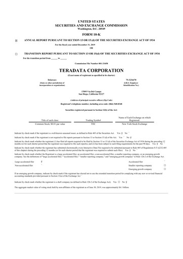 Miniature Teradata 10-K Rapport annuel 2019