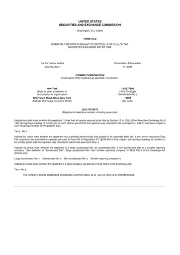 Thumbnail CONMED 10-Q Quarterly Report FY2013 