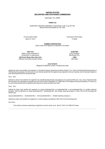 Thumbnail CONMED 10-Q Quarterly Report FY2015 