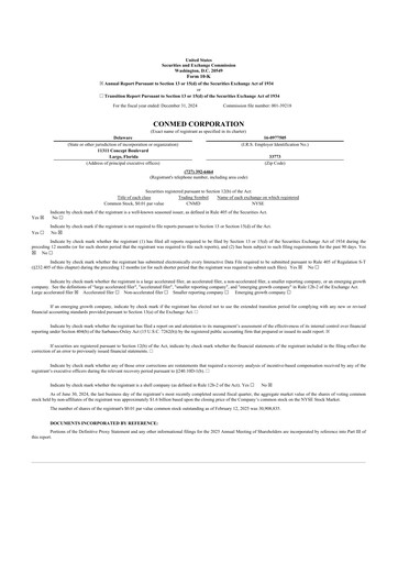 Thumbnail CONMED 10-K Annual Report 2024