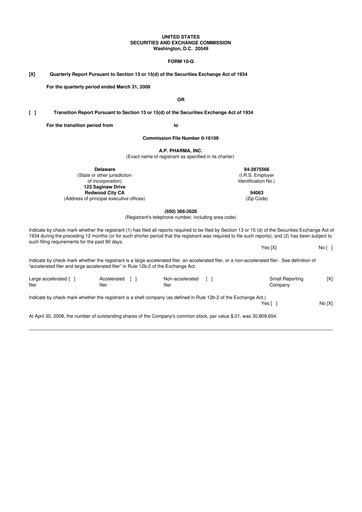Miniature Heron Therapeutics 10-Q Rapport trimestriel  