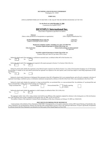 Thumbnail Dentsply Sirona
 10-K Annual Report 