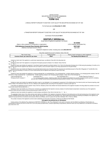 Miniature Dentsply Sirona
 10-K Rapport annuel 2025