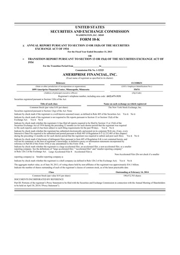 Thumbnail Ameriprise Financial
 10-K Annual Report 2013