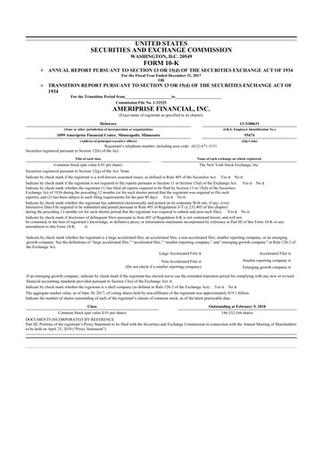 Thumbnail Ameriprise Financial
 10-K Annual Report 2017