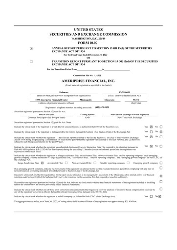 Thumbnail Ameriprise Financial
 10-K Annual Report 2022