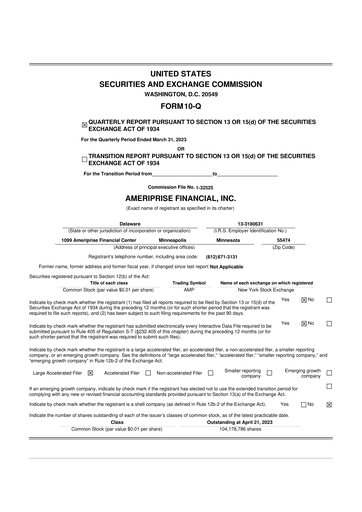 Thumbnail Ameriprise Financial
 10-Q Quarterly Report FY2023 
