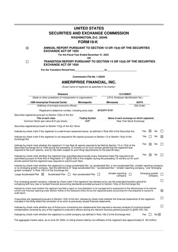 Thumbnail Ameriprise Financial
 10-K Annual Report 2025
