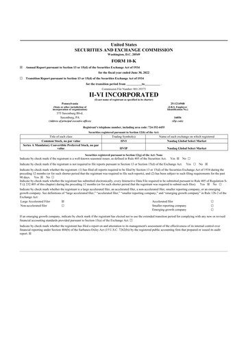 Thumbnail Coherent Corp. 10-K Annual Report 2022