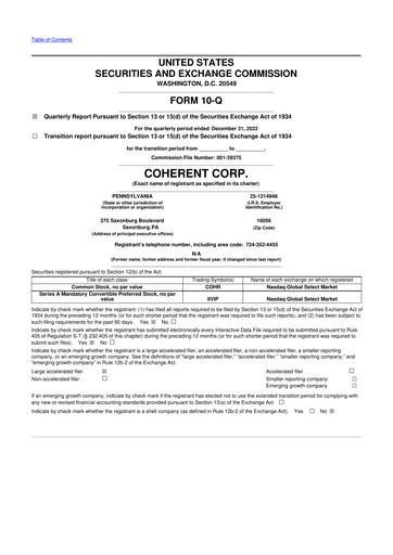 Thumbnail Coherent Corp. 10-Q Quarterly Report FY2023 