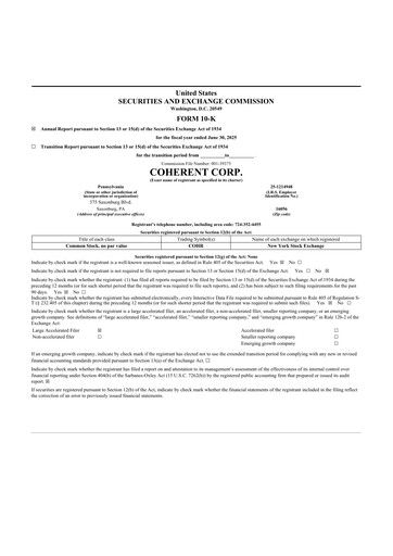 Thumbnail Coherent Corp. 10-K Annual Report 2025