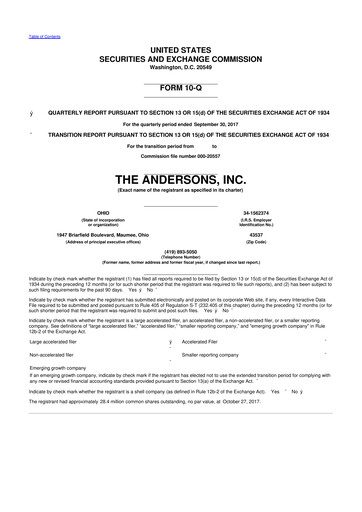 Vorschaubild The Andersons, Inc. 10-Q Quartalsbericht 2017 