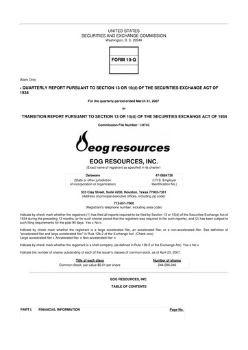 Thumbnail EOG Resources 10-Q Quarterly Report FY 