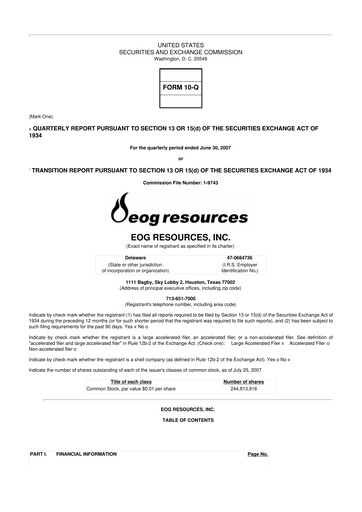 Thumbnail EOG Resources 10-Q Quarterly Report FY 