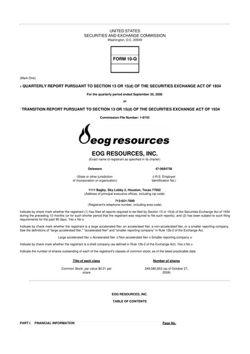 Thumbnail EOG Resources 10-Q Quarterly Report FY 