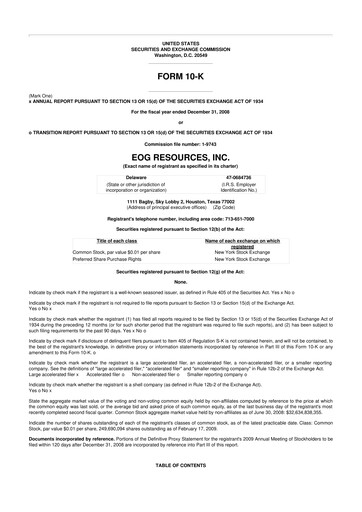 Thumbnail EOG Resources 10-K Annual Report 