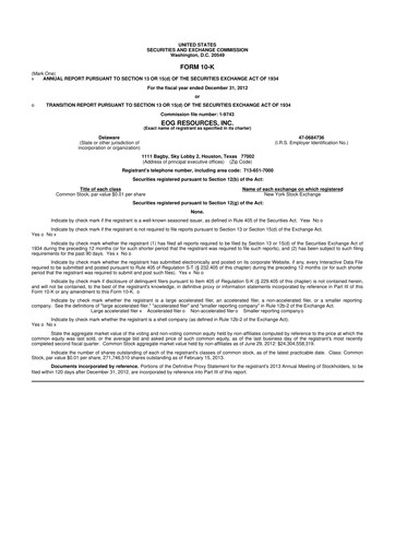 Thumbnail EOG Resources 10-K Annual Report 