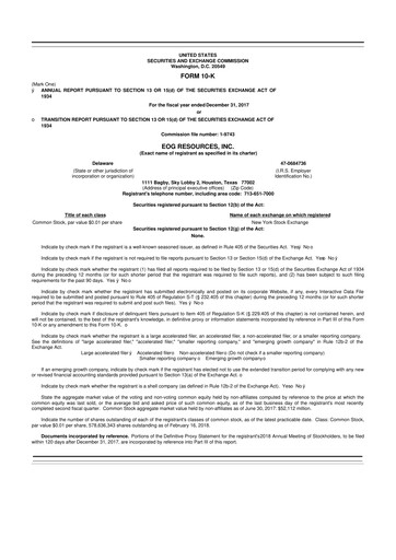 Thumbnail EOG Resources 10-K Annual Report 