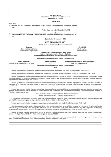 Thumbnail EOG Resources 10-K Annual Report 