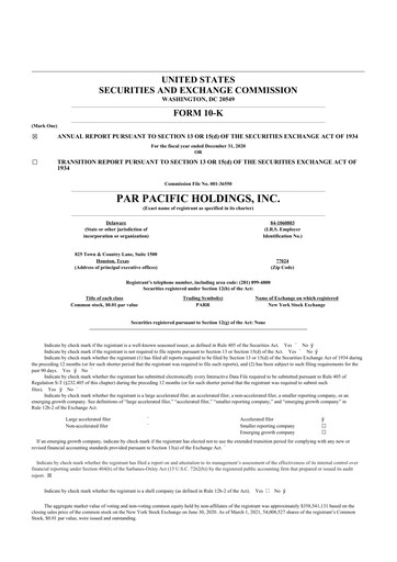 Thumbnail Par Pacific Holdings 10-K Annual Report 2020