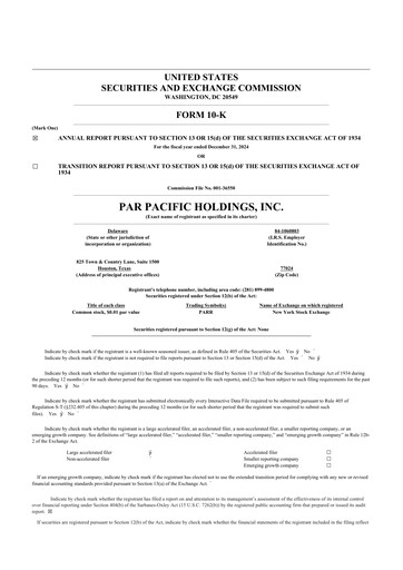 Thumbnail Par Pacific Holdings 10-K Annual Report 2024