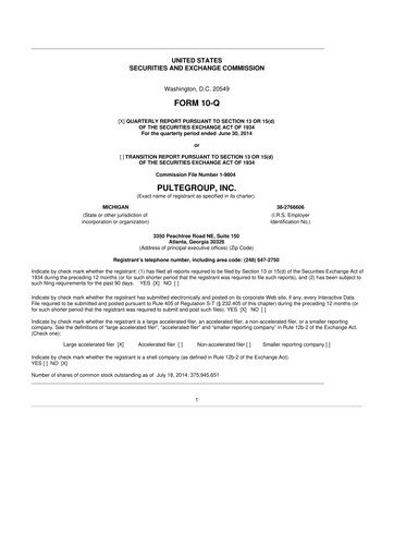 Thumbnail PulteGroup 10-Q Quarterly Report FY2014 