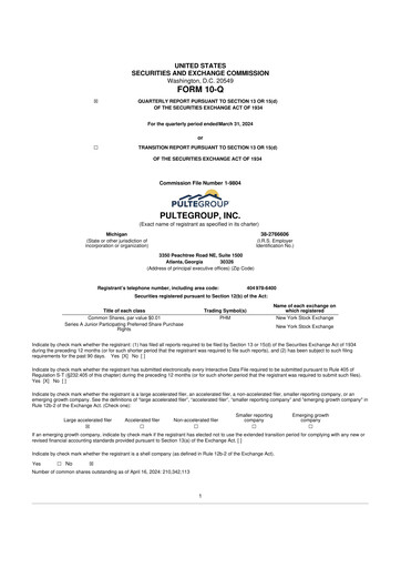 Thumbnail PulteGroup 10-Q Quarterly Report FY2024 
