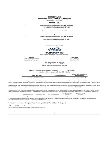 Thumbnail PulteGroup 10-Q Quarterly Report FY2025 