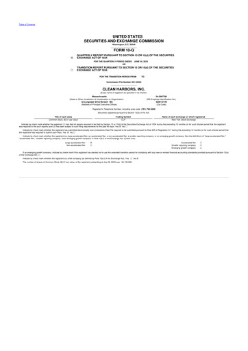 Thumbnail Clean Harbors
 10-Q Quarterly Report FY2023 