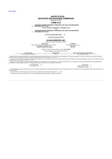 Thumbnail Clean Harbors
 10-Q Quarterly Report FY2023 