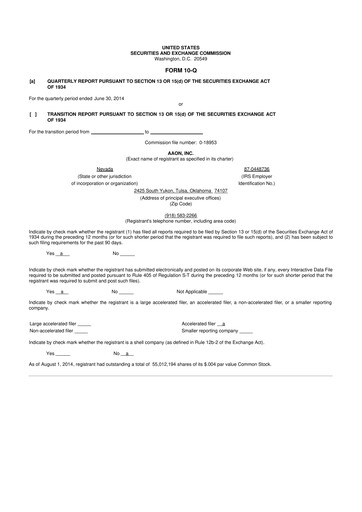 Thumbnail Aaon 10-Q Quarterly Report FY2014 