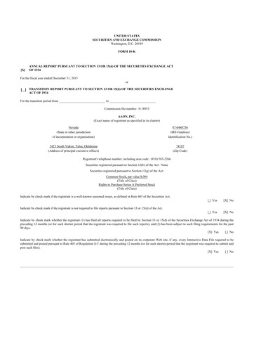 Thumbnail Aaon 10-K Annual Report 2015