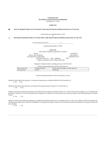 Thumbnail Aaon 10-K Annual Report 2022